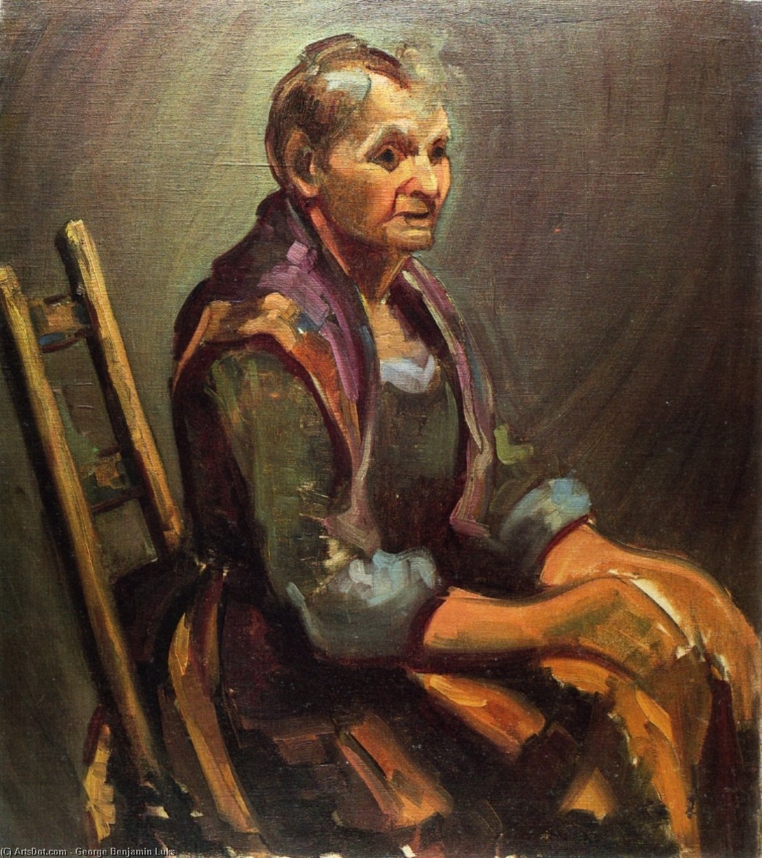 WikiOO.org - دایره المعارف هنرهای زیبا - نقاشی، آثار هنری George Benjamin Luks - Old Woman