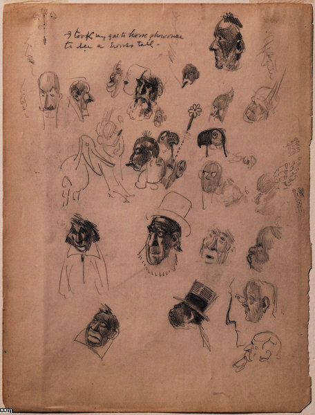 WikiOO.org - Encyclopedia of Fine Arts - Maleri, Artwork George Benjamin Luks - Sketches of Heads
