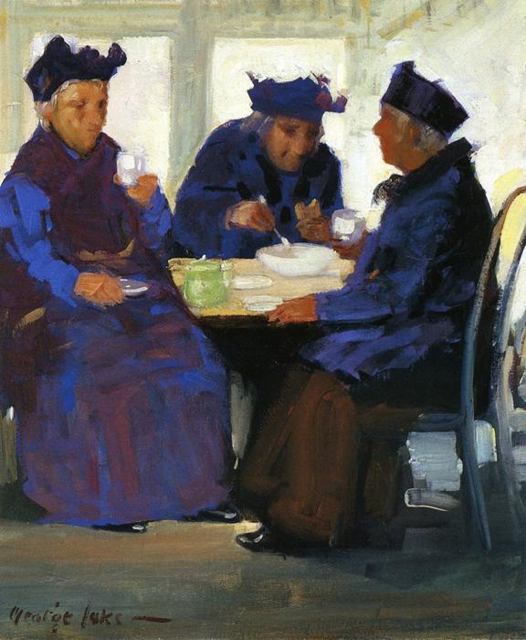 WikiOO.org - Encyclopedia of Fine Arts - Maleri, Artwork George Benjamin Luks - Tea Party