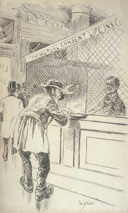 Wikioo.org - สารานุกรมวิจิตรศิลป์ - จิตรกรรม George Benjamin Luks - The Bank and the Teller