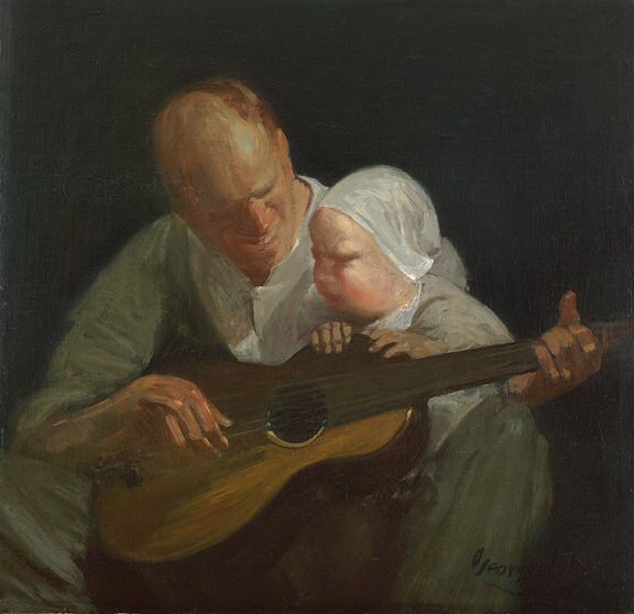 WikiOO.org - Енциклопедия за изящни изкуства - Живопис, Произведения на изкуството George Benjamin Luks - The Guitar