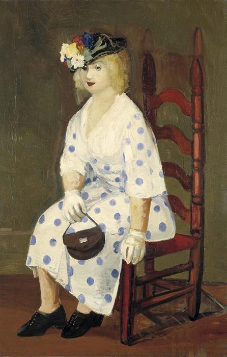 WikiOO.org - دایره المعارف هنرهای زیبا - نقاشی، آثار هنری George Benjamin Luks - The Polka Dot Dress