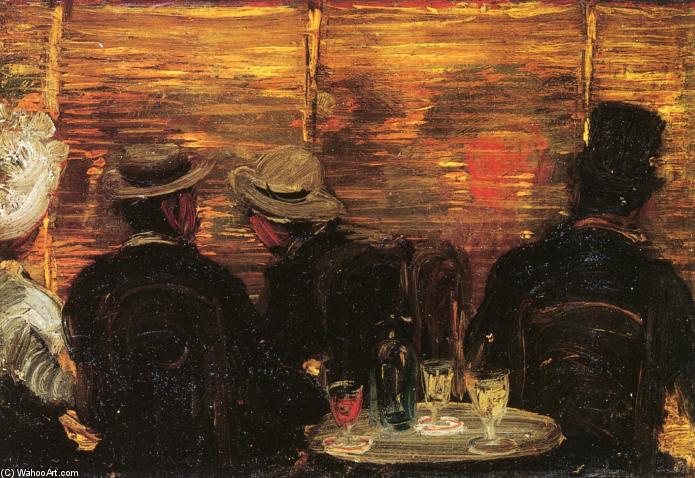 WikiOO.org - Encyclopedia of Fine Arts - Målning, konstverk George Benjamin Luks - The Screen, Cafe de Versailles, Paris