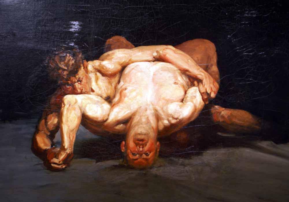 WikiOO.org - Εγκυκλοπαίδεια Καλών Τεχνών - Ζωγραφική, έργα τέχνης George Benjamin Luks - The Wrestlers