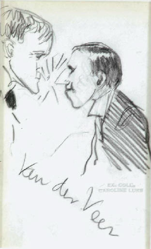 Wikioo.org - สารานุกรมวิจิตรศิลป์ - จิตรกรรม George Benjamin Luks - Two men- Nose to Nose