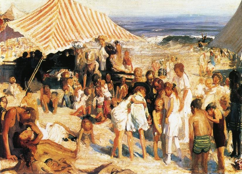 Wikioo.org - The Encyclopedia of Fine Arts - Painting, Artwork by George Wesley Bellows - Beach at Coney Island