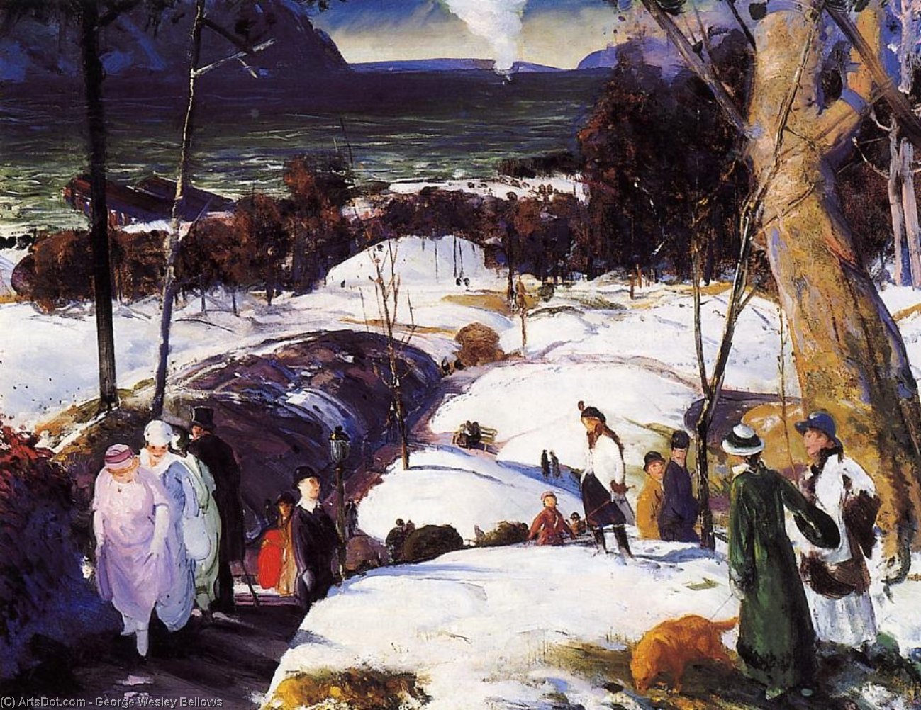 Wikioo.org - The Encyclopedia of Fine Arts - Painting, Artwork by George Wesley Bellows - Easter Snow