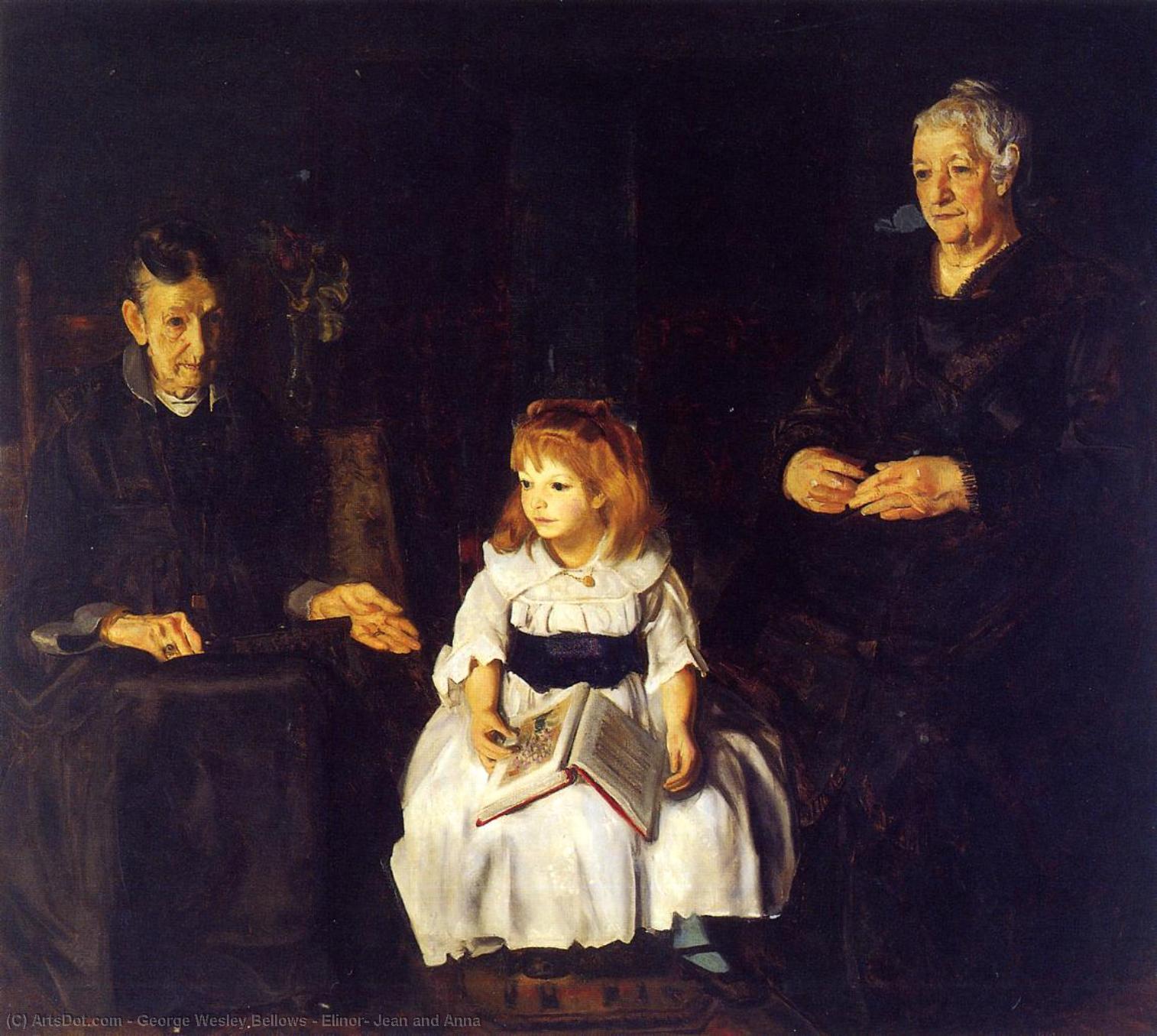 Wikioo.org - The Encyclopedia of Fine Arts - Painting, Artwork by George Wesley Bellows - Elinor, Jean and Anna