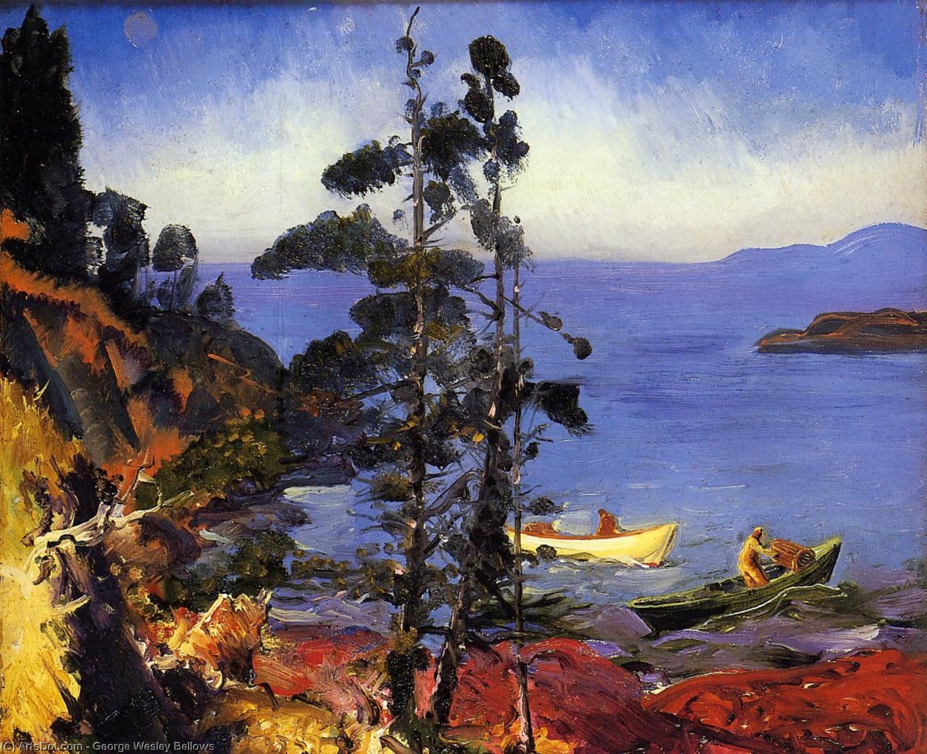 Wikioo.org - The Encyclopedia of Fine Arts - Painting, Artwork by George Wesley Bellows - Evening Blue