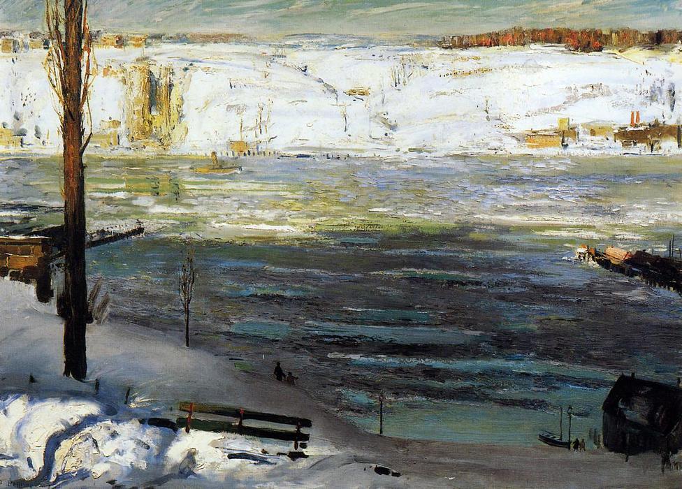 Wikioo.org - The Encyclopedia of Fine Arts - Painting, Artwork by George Wesley Bellows - Floating Ice