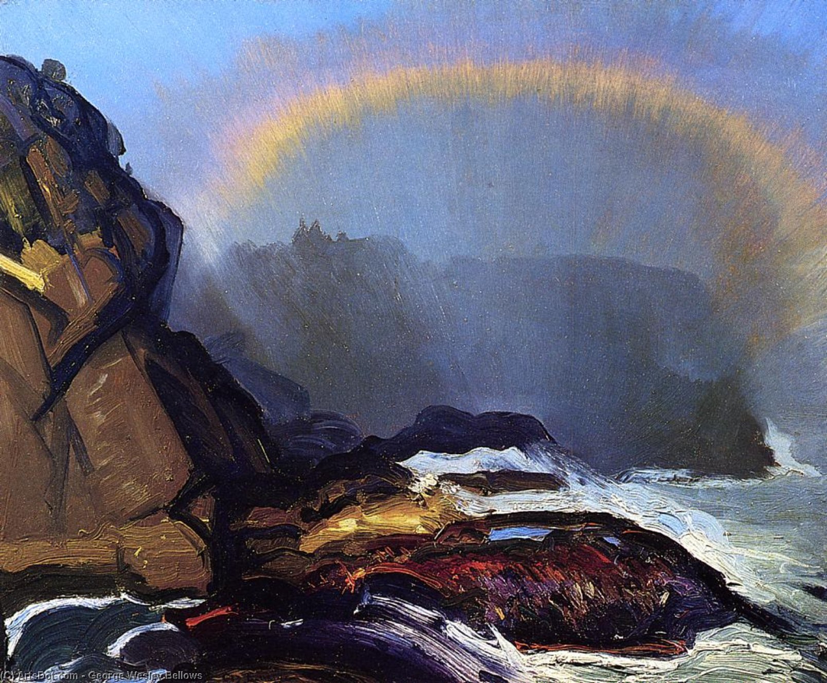 WikiOO.org – 美術百科全書 - 繪畫，作品 George Wesley Bellows - 雾 彩虹