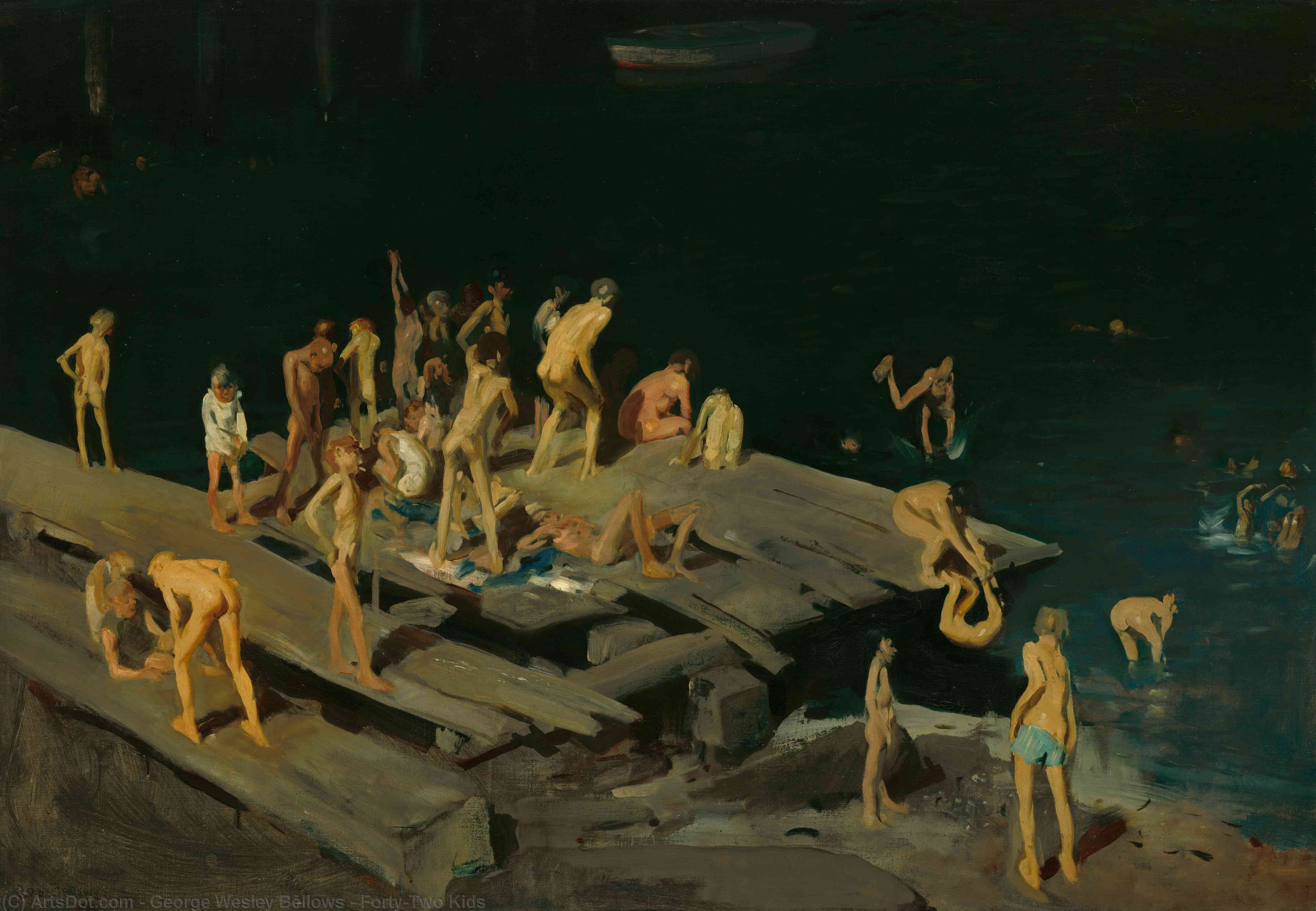 WikiOO.org - Encyclopedia of Fine Arts - Maalaus, taideteos George Wesley Bellows - Forty-Two Kids