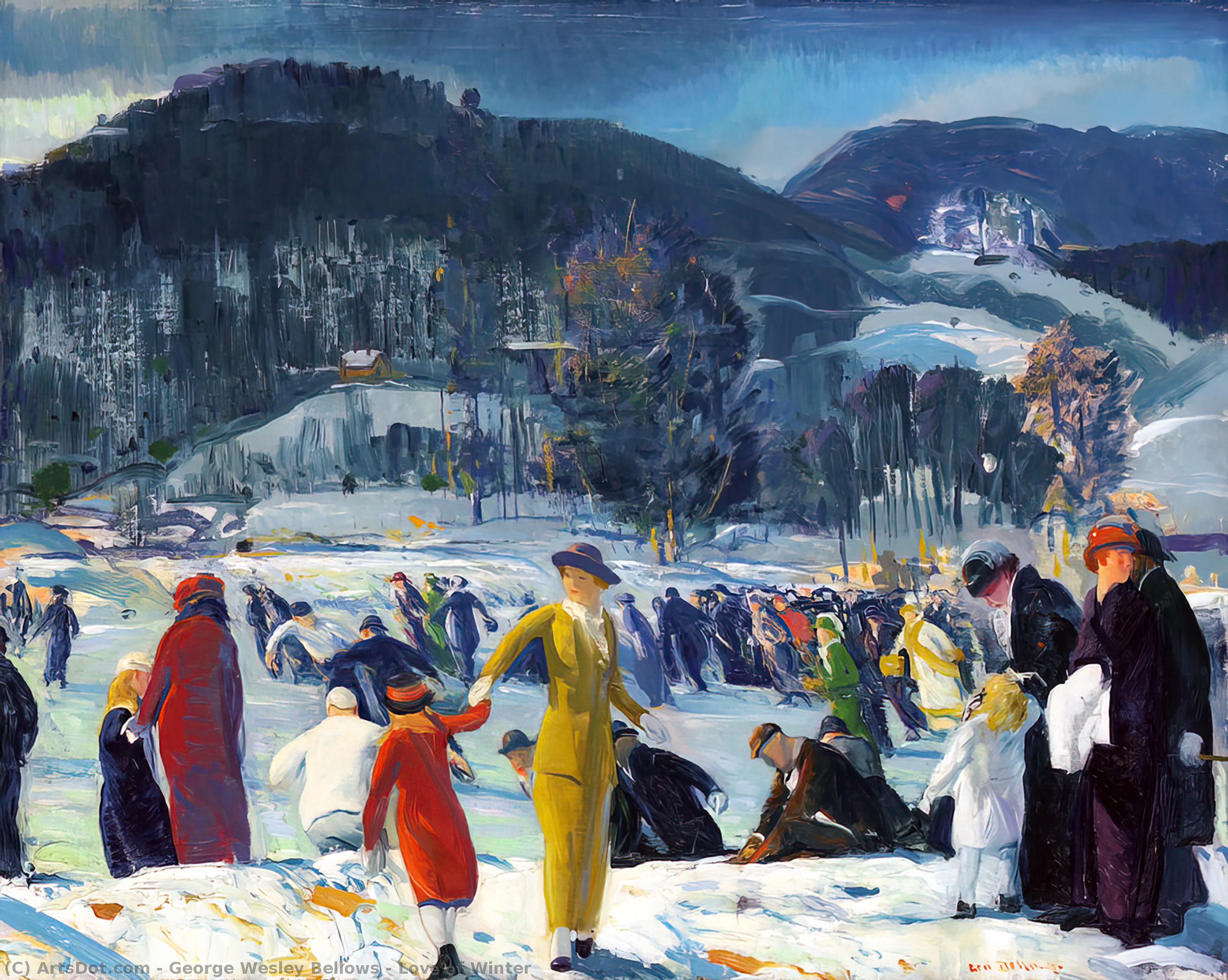 Wikioo.org - The Encyclopedia of Fine Arts - Painting, Artwork by George Wesley Bellows - Love of Winter