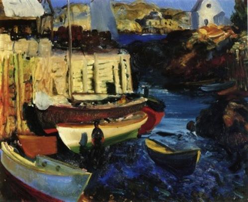 Wikioo.org - The Encyclopedia of Fine Arts - Painting, Artwork by George Wesley Bellows - Matinicus Harbor, Late Afternoon