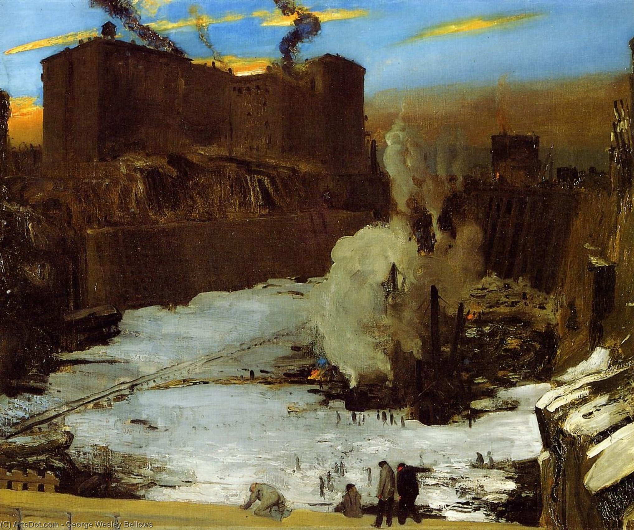 Wikioo.org - The Encyclopedia of Fine Arts - Painting, Artwork by George Wesley Bellows - Pennsylvania Station Excavation