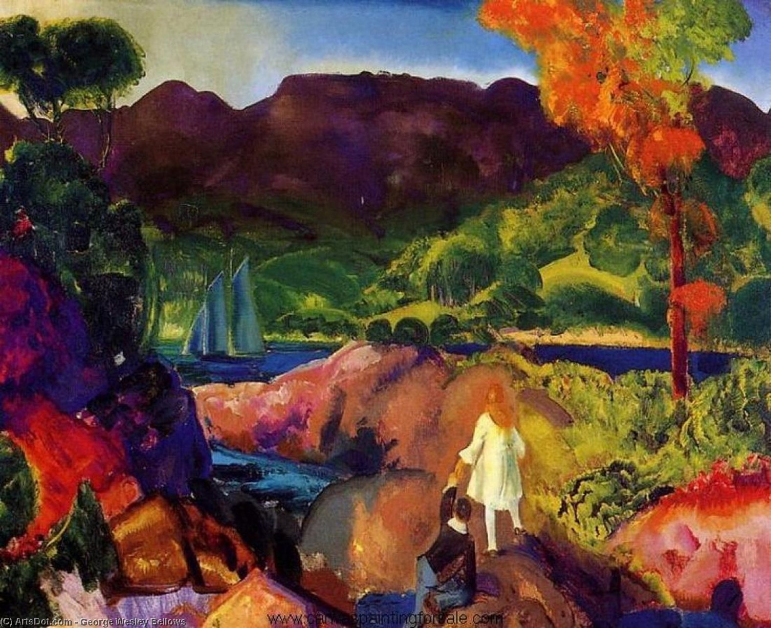 Wikioo.org - The Encyclopedia of Fine Arts - Painting, Artwork by George Wesley Bellows - Romance of Autumn