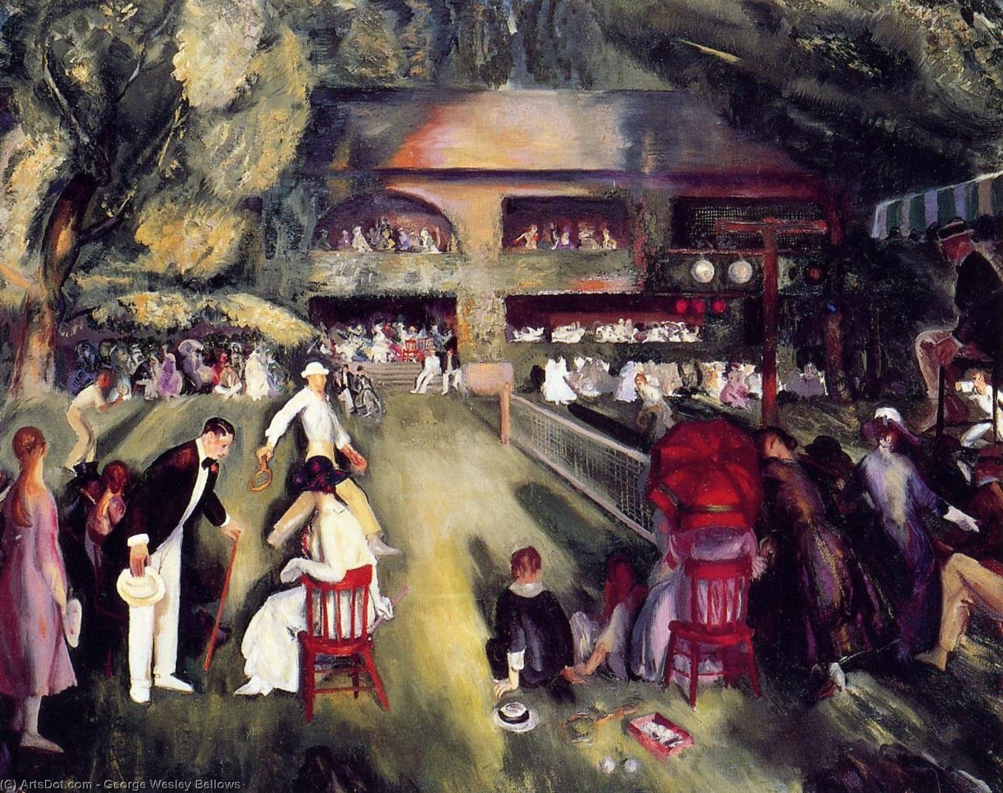 Wikioo.org - The Encyclopedia of Fine Arts - Painting, Artwork by George Wesley Bellows - Tennis at Newport