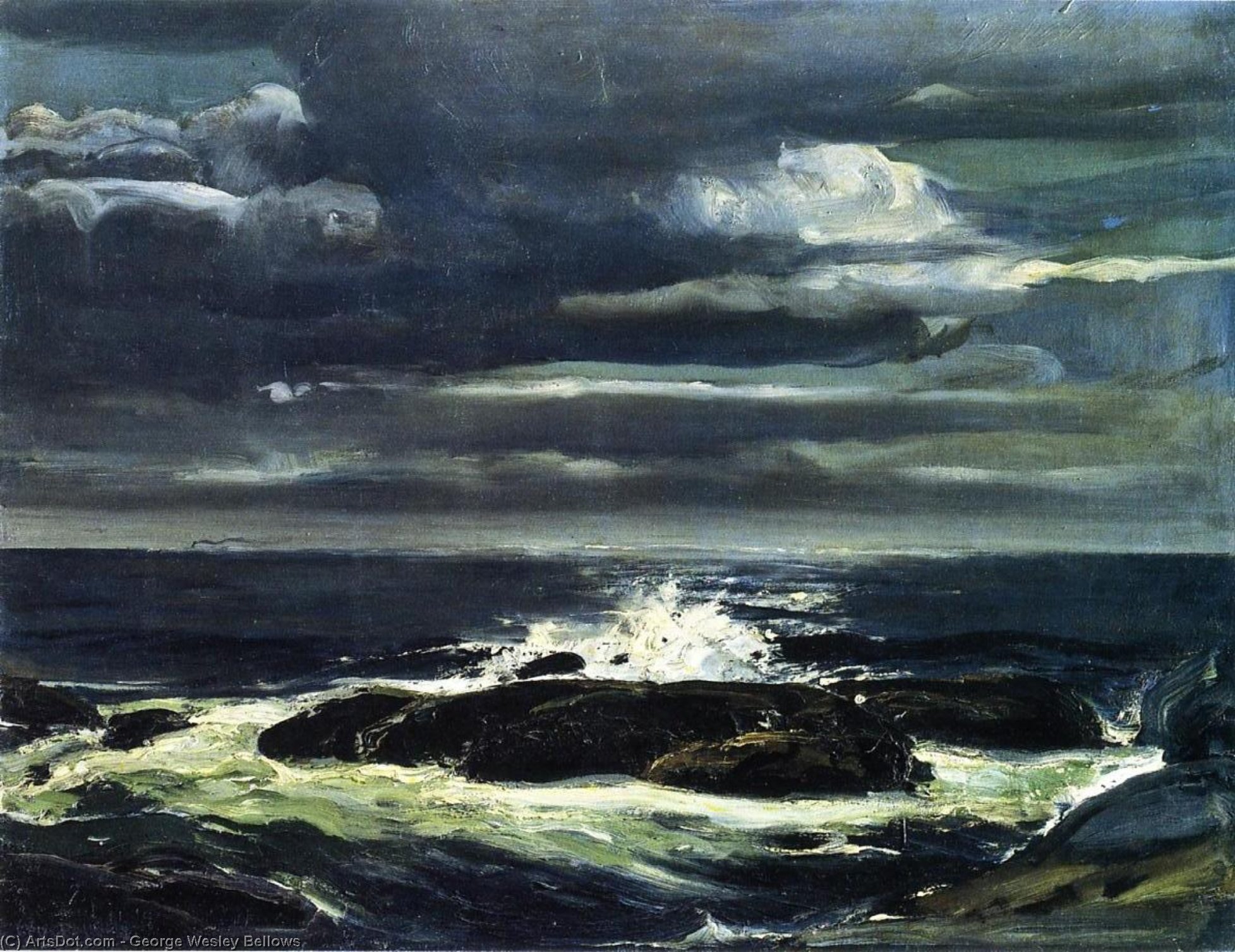 Wikioo.org – L'Enciclopedia delle Belle Arti - Pittura, Opere di George Wesley Bellows - Il Mare