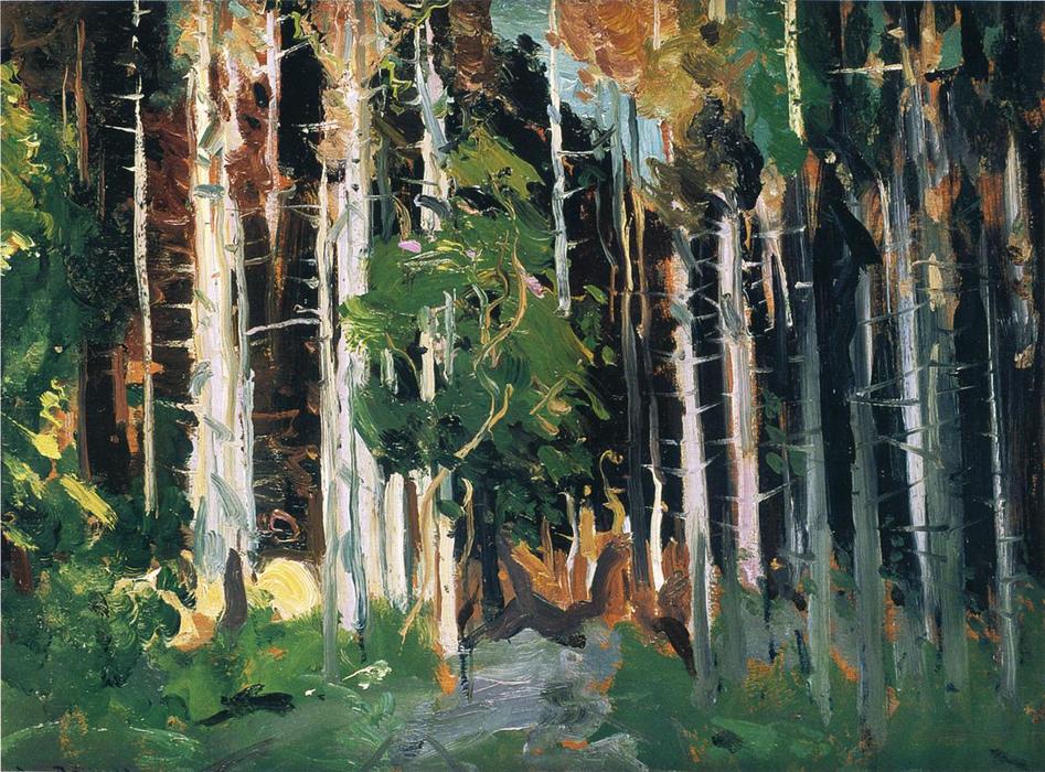 Wikioo.org - The Encyclopedia of Fine Arts - Painting, Artwork by George Wesley Bellows - Through the Trees