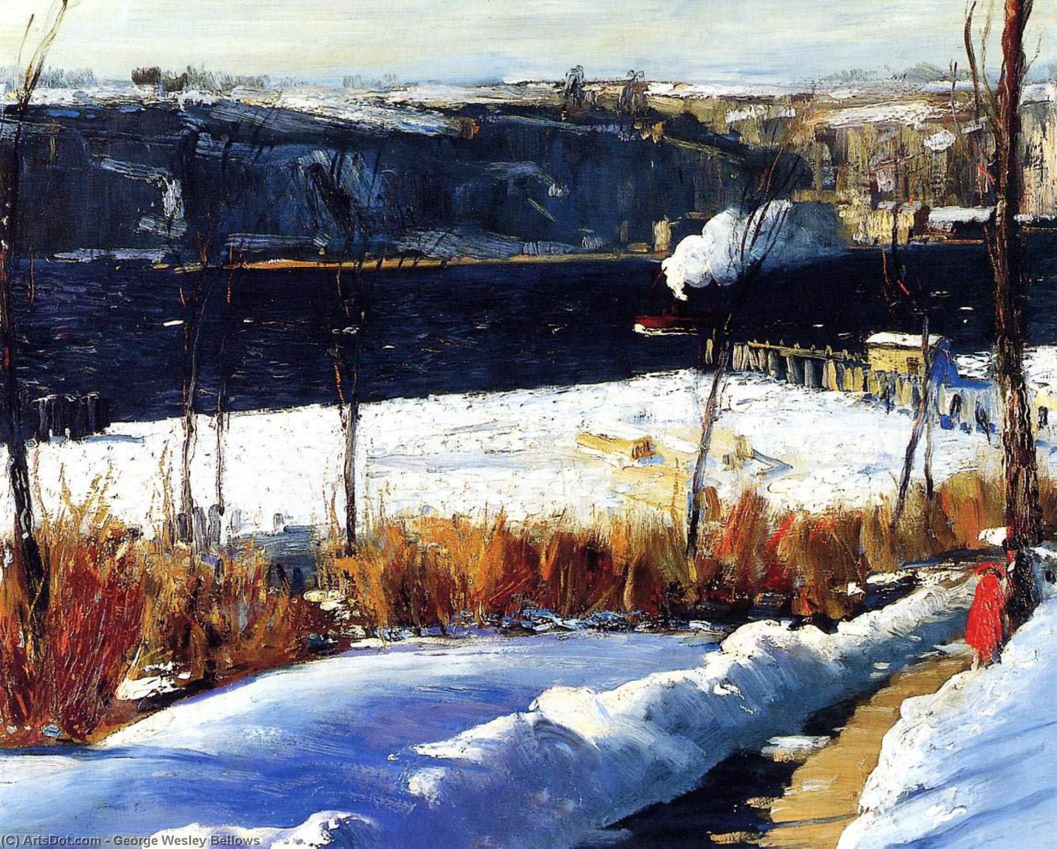 WikiOO.org - Encyclopedia of Fine Arts - Schilderen, Artwork George Wesley Bellows - Winter Afternoon