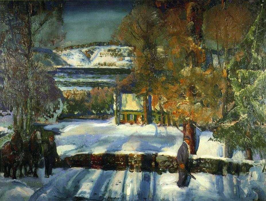 Wikioo.org - The Encyclopedia of Fine Arts - Painting, Artwork by George Wesley Bellows - Winter Road