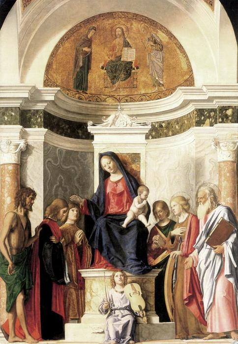 Wikioo.org - The Encyclopedia of Fine Arts - Painting, Artwork by Giovanni Battista Cima Da Conegliano - Madonna Enthroned with the Child