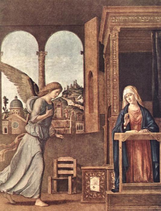 Wikioo.org - The Encyclopedia of Fine Arts - Painting, Artwork by Giovanni Battista Cima Da Conegliano - The Annunciation