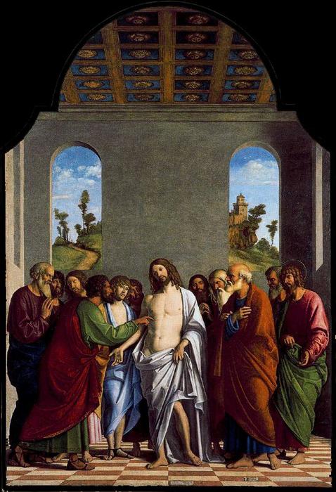 Wikioo.org - The Encyclopedia of Fine Arts - Painting, Artwork by Giovanni Battista Cima Da Conegliano - The Incredulity of Saint Thomas