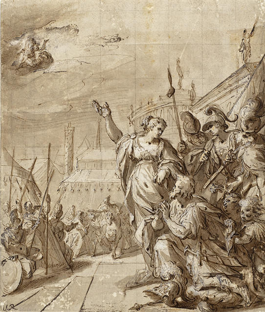 WikiOO.org - Encyclopedia of Fine Arts - Maalaus, taideteos Hans Von Aachen - Augustus and the Tiburtine Sibyl
