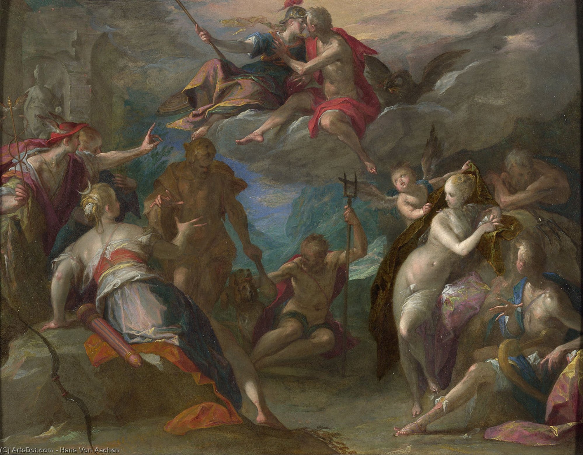 WikiOO.org - Güzel Sanatlar Ansiklopedisi - Resim, Resimler Hans Von Aachen - The Amazement of the Gods