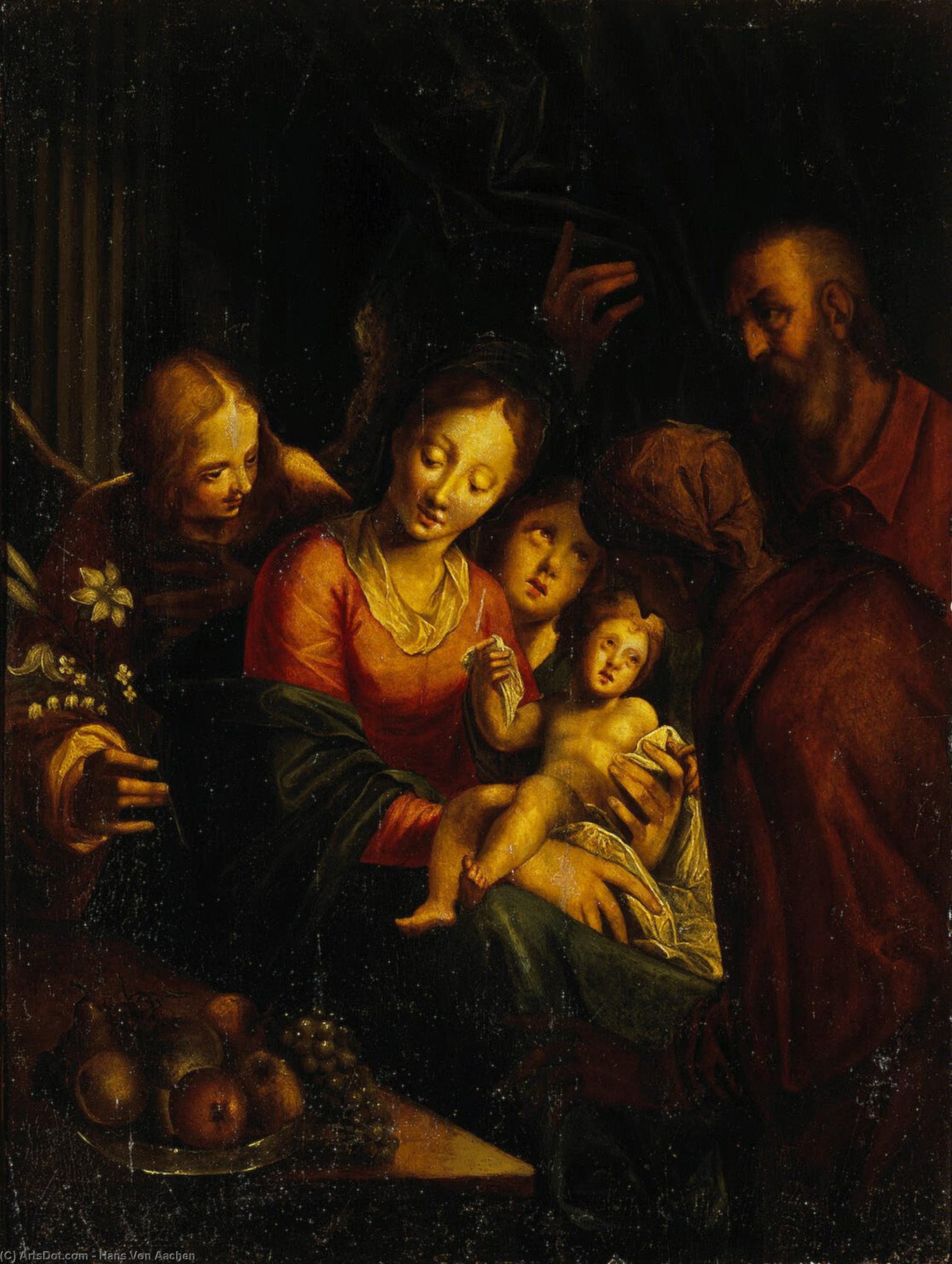 WikiOO.org - אנציקלופדיה לאמנויות יפות - ציור, יצירות אמנות Hans Von Aachen - The Holy Family