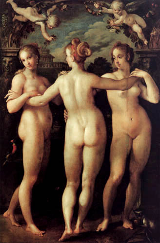 Wikioo.org - The Encyclopedia of Fine Arts - Painting, Artwork by Hans Von Aachen - The Three Graces