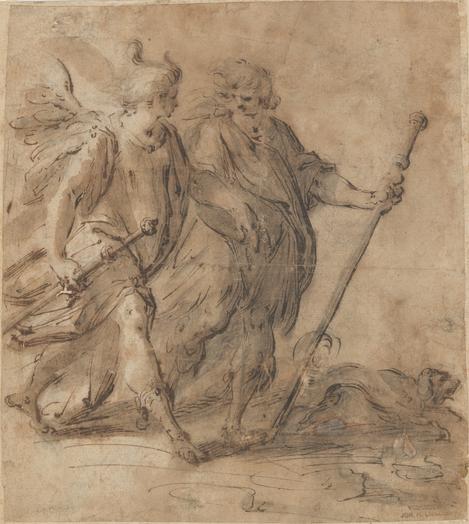 WikiOO.org - Encyclopedia of Fine Arts - Malba, Artwork Hans Von Aachen - Tobias and the Angel