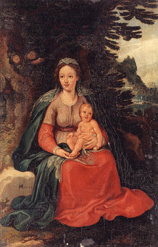 Wikioo.org - สารานุกรมวิจิตรศิลป์ - จิตรกรรม Hans Von Aachen - Virgin and Child