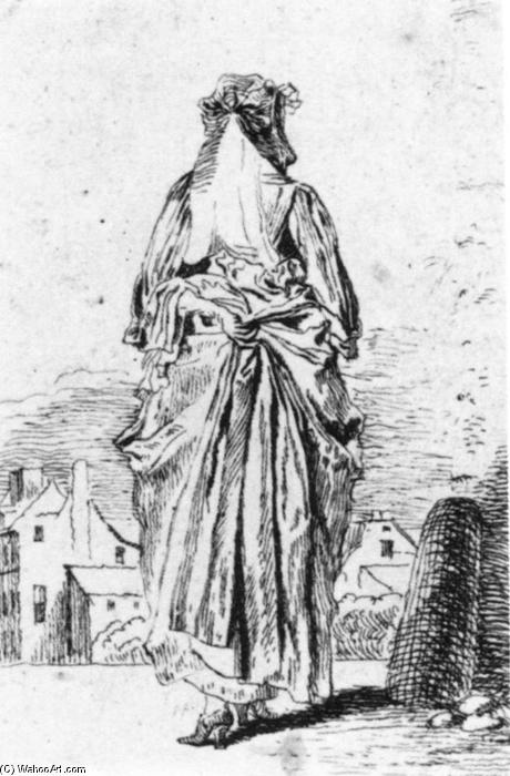 Wikioo.org - The Encyclopedia of Fine Arts - Painting, Artwork by Jean Antoine Watteau - Back of Woman