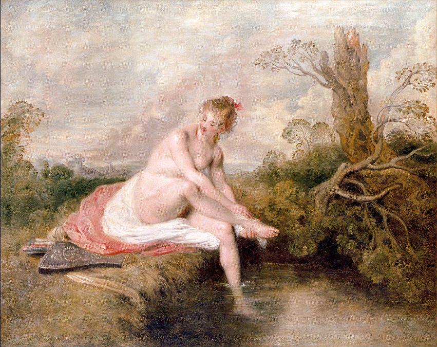 WikiOO.org - Encyclopedia of Fine Arts - Maleri, Artwork Jean Antoine Watteau - Diana Bathing