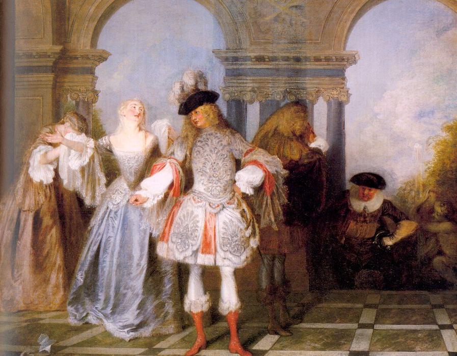 Wikioo.org – L'Enciclopedia delle Belle Arti - Pittura, Opere di Jean Antoine Watteau - I giocatori francesi