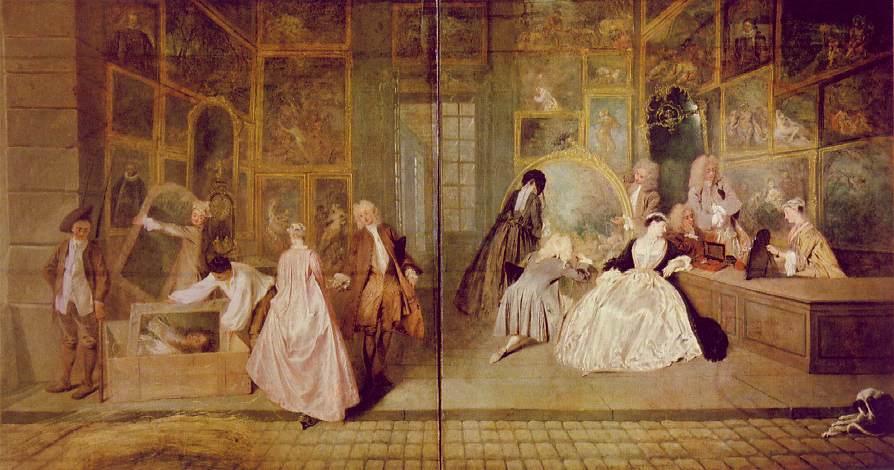 WikiOO.org - Енциклопедия за изящни изкуства - Живопис, Произведения на изкуството Jean Antoine Watteau - Gersaint's Shopsign