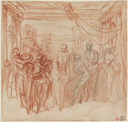 Wikioo.org – L'Encyclopédie des Beaux Arts - Peinture, Oeuvre de Jean Antoine Watteau - Comédiens italiens prennent leurs arcs