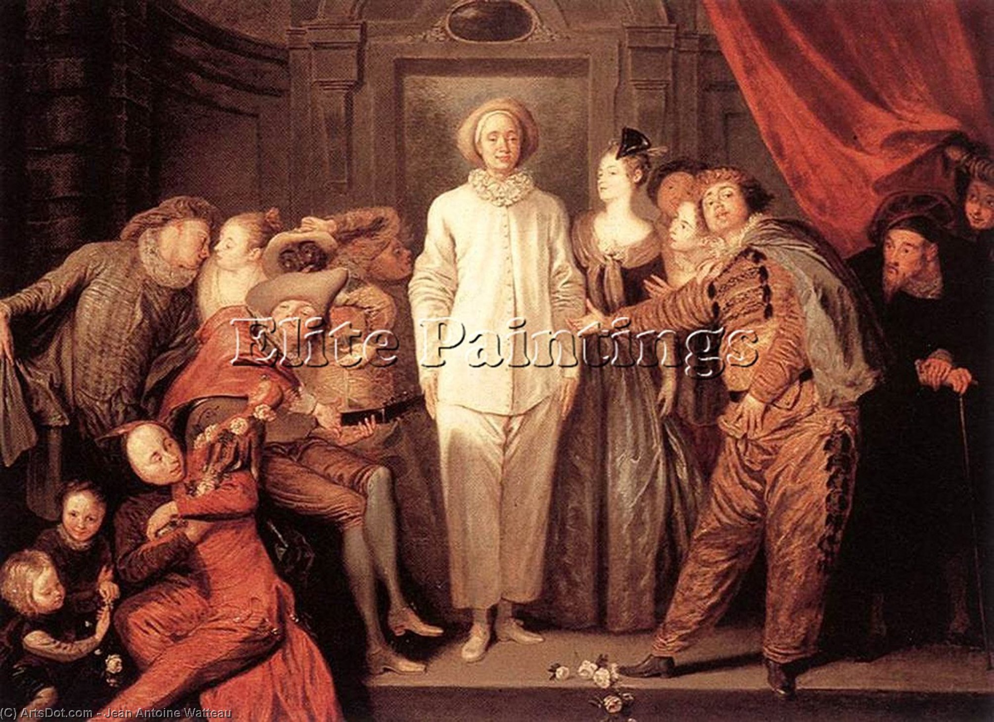 WikiOO.org - Encyclopedia of Fine Arts - Maleri, Artwork Jean Antoine Watteau - Italian Comedians