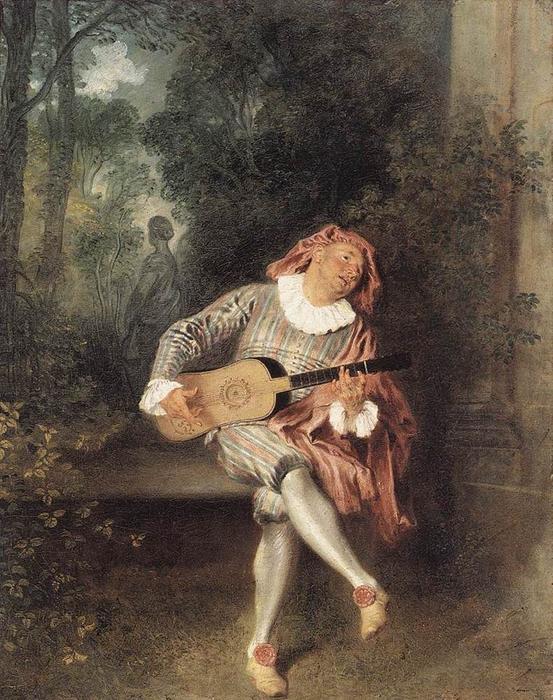WikiOO.org - Encyclopedia of Fine Arts - Lukisan, Artwork Jean Antoine Watteau - Mezzetin
