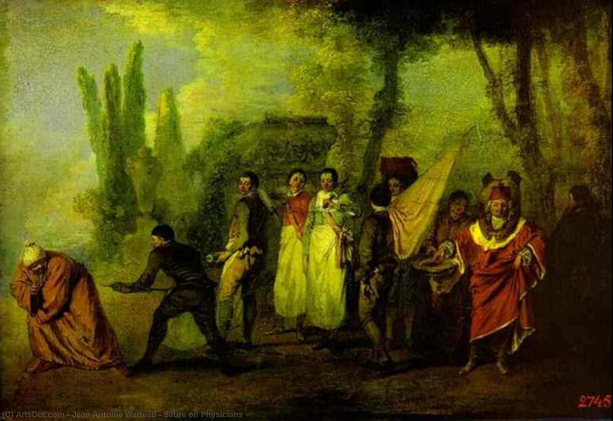 Wikioo.org - Bách khoa toàn thư về mỹ thuật - Vẽ tranh, Tác phẩm nghệ thuật Jean Antoine Watteau - Satire on Physicians
