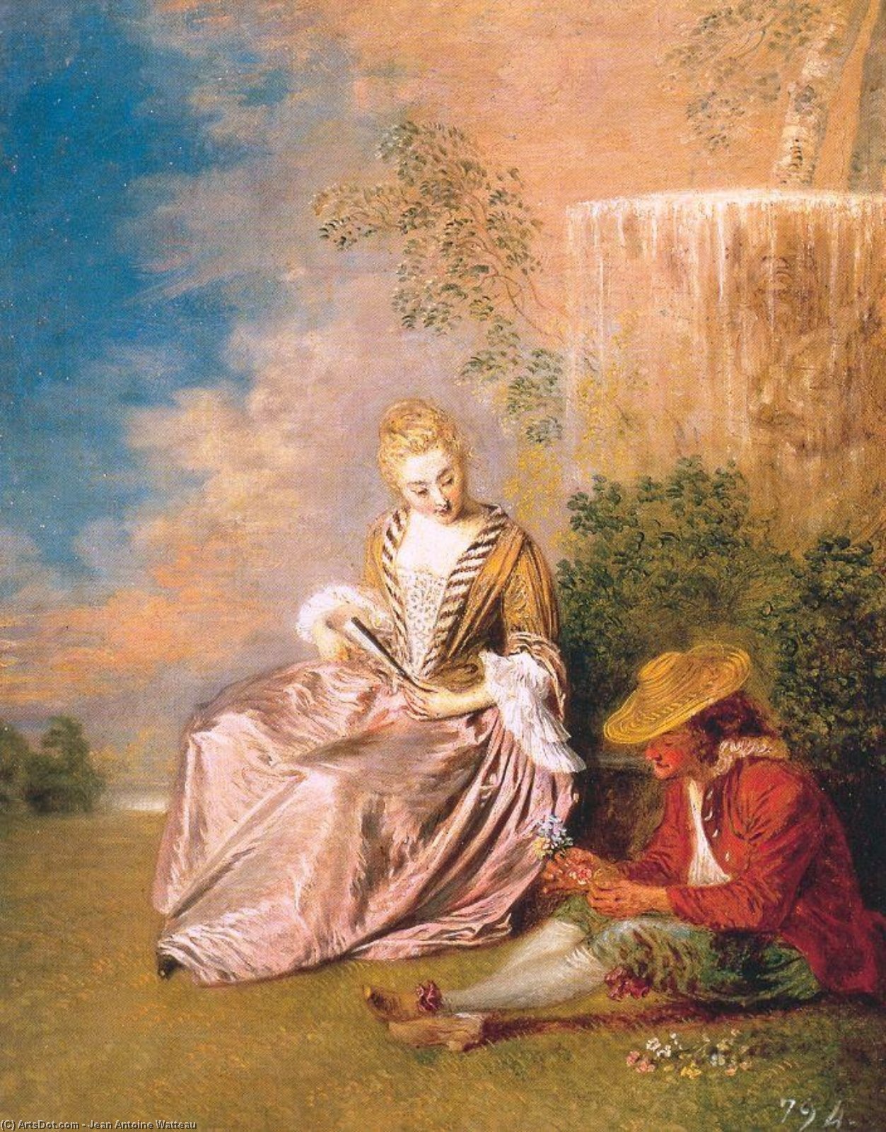 WikiOO.org - Encyclopedia of Fine Arts - Festés, Grafika Jean Antoine Watteau - The Anxious Lover