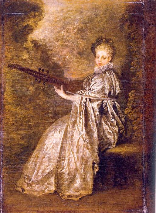 WikiOO.org - Enciclopédia das Belas Artes - Pintura, Arte por Jean Antoine Watteau - The Artful Girl