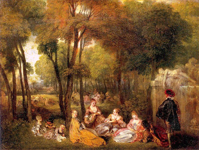 Wikioo.org - The Encyclopedia of Fine Arts - Painting, Artwork by Jean Antoine Watteau - The Champs-Elysées