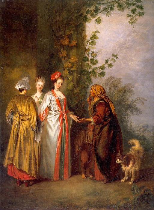 WikiOO.org - אנציקלופדיה לאמנויות יפות - ציור, יצירות אמנות Jean Antoine Watteau - The Fortune Tellers