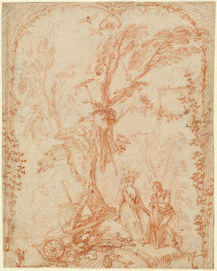 WikiOO.org - Εγκυκλοπαίδεια Καλών Τεχνών - Ζωγραφική, έργα τέχνης Jean Antoine Watteau - The Gallant Gardener