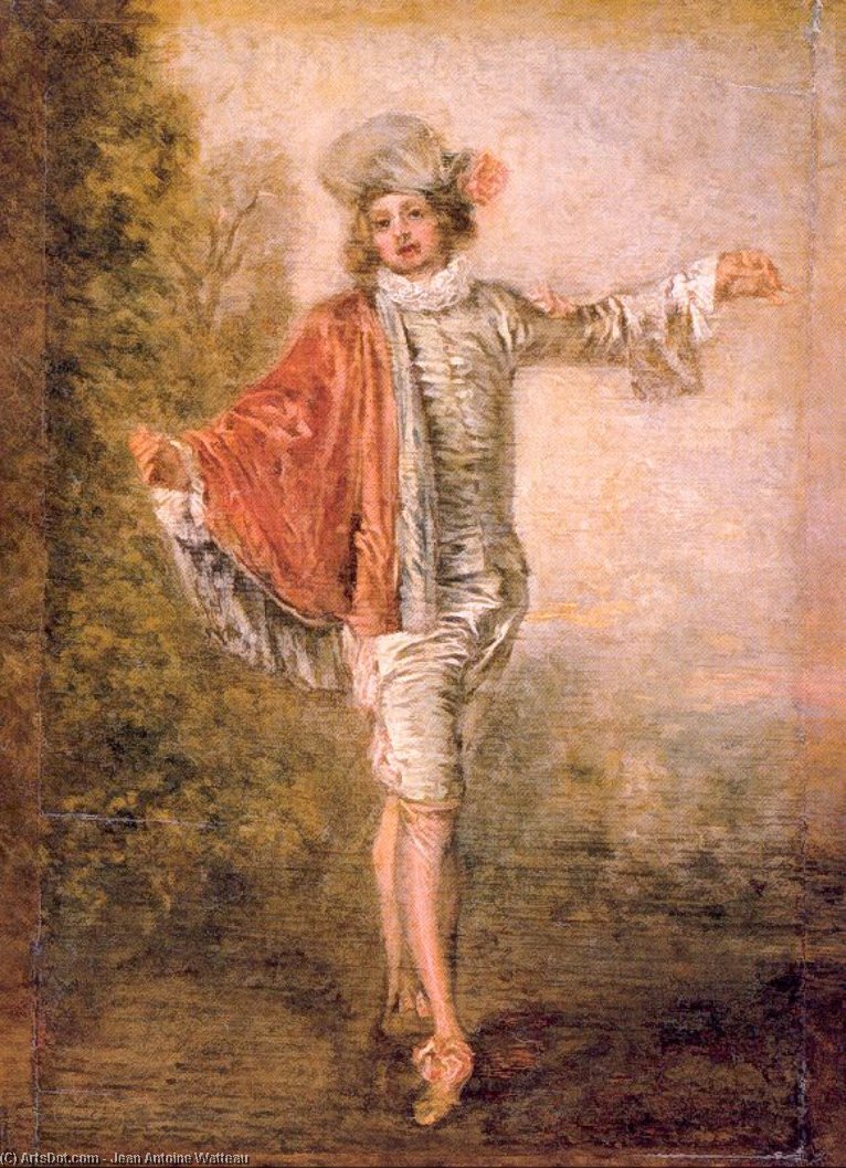 Wikioo.org – L'Enciclopedia delle Belle Arti - Pittura, Opere di Jean Antoine Watteau - L Indifferente Man