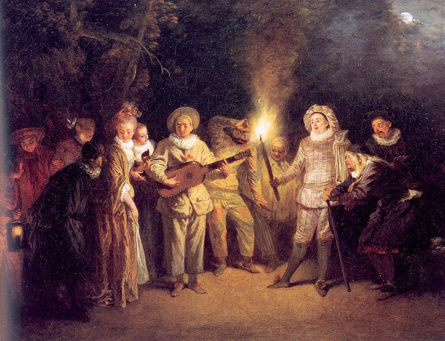 Wikioo.org - The Encyclopedia of Fine Arts - Painting, Artwork by Jean Antoine Watteau - The Italian Theater