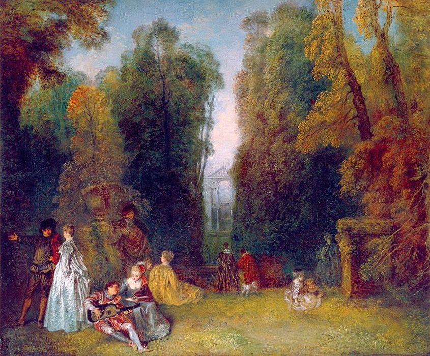 Wikioo.org - The Encyclopedia of Fine Arts - Painting, Artwork by Jean Antoine Watteau - The Perspective